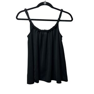 Olive + Oak Tank Top Sheer Braided Strap Sleeveless Casual‎ Black XS